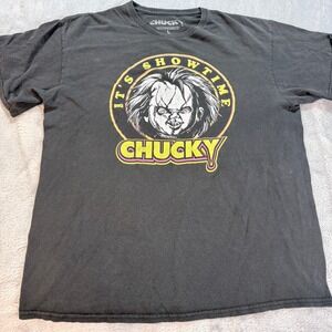 Chucky Showtime Graphic T Shirt Horror Movie Cult Classic Adult Size L